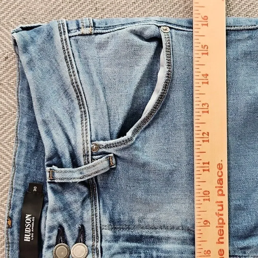 Hudson Los Angeles Jeans Women's Size 30 (30x28) Blue Collin‎ Skinny Flap Pocket